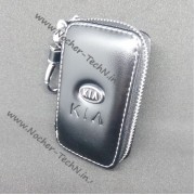 Шкіряний чохол для ключів KIA (КІА), ключниця автомобільна з логотипом